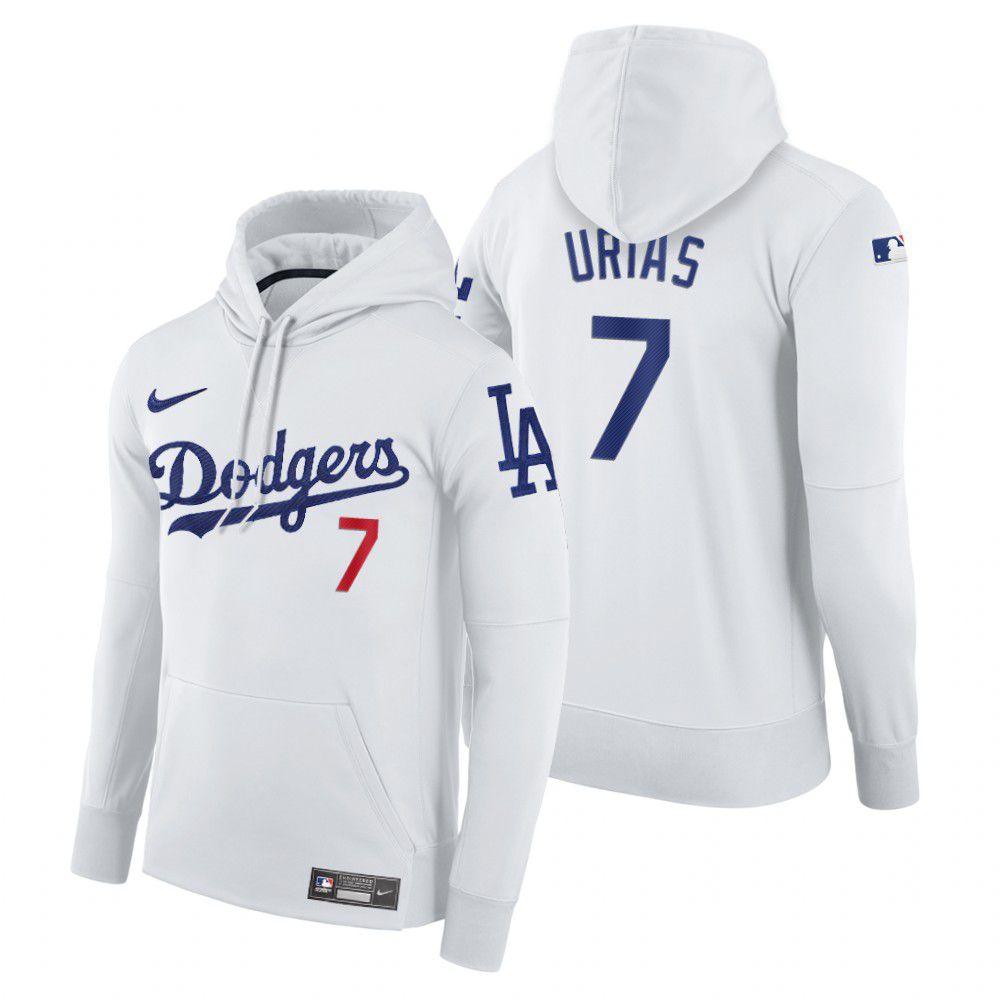Men Los Angeles Dodgers #7 Urias white home hoodie 2021 MLB Nike Jerseys->los angeles dodgers->MLB Jersey